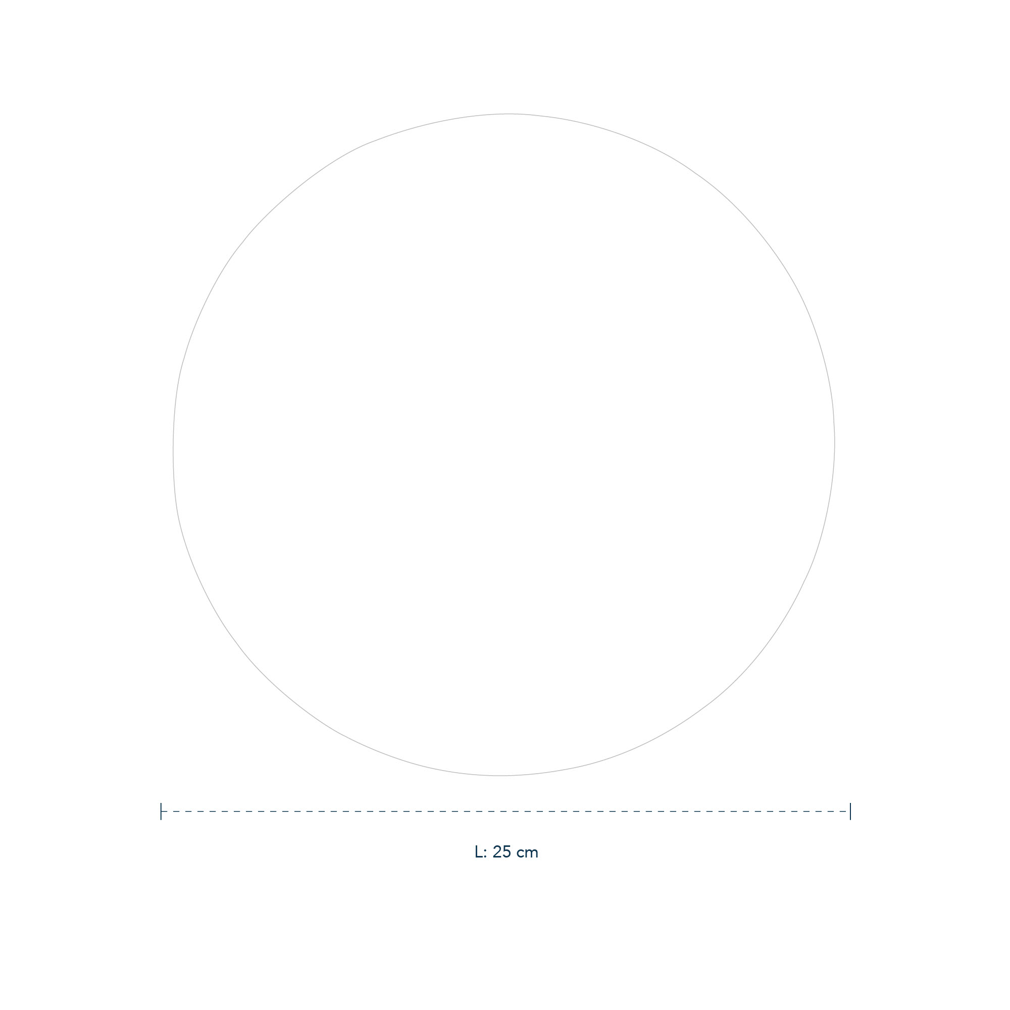 Line Drawing of Blue Fluted Mega Modern Plate 25cm
